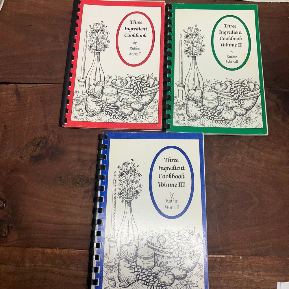 Three Ingredient Cookbook Ruthie Wornall Vol I II III Spiral Bound Set